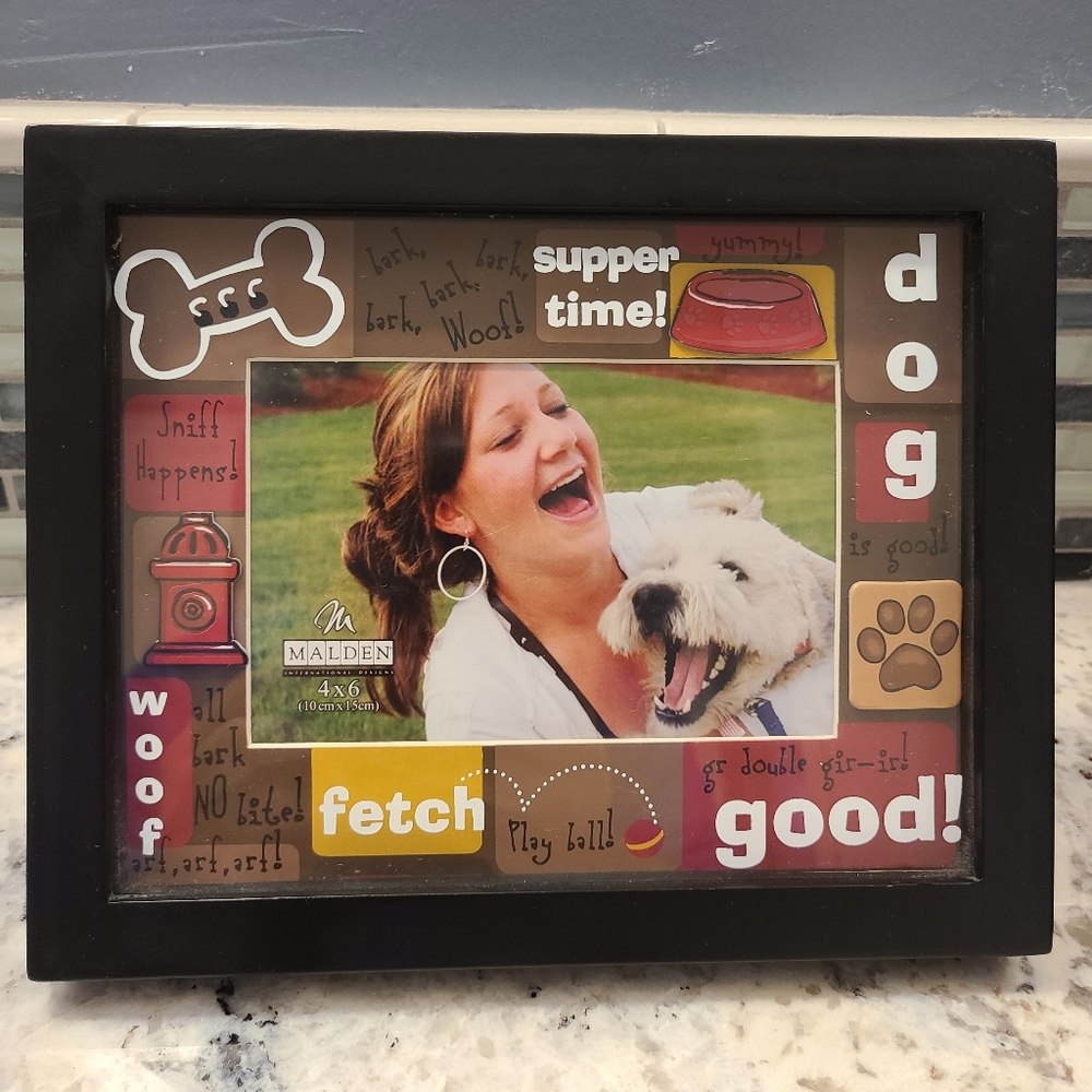 Colorful Dog-Themed 4" x 6" Picture Frame